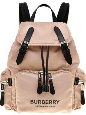 Burberry Rucksack Eco Nylon Buckle Medium Backpack Rose Beige 8021264